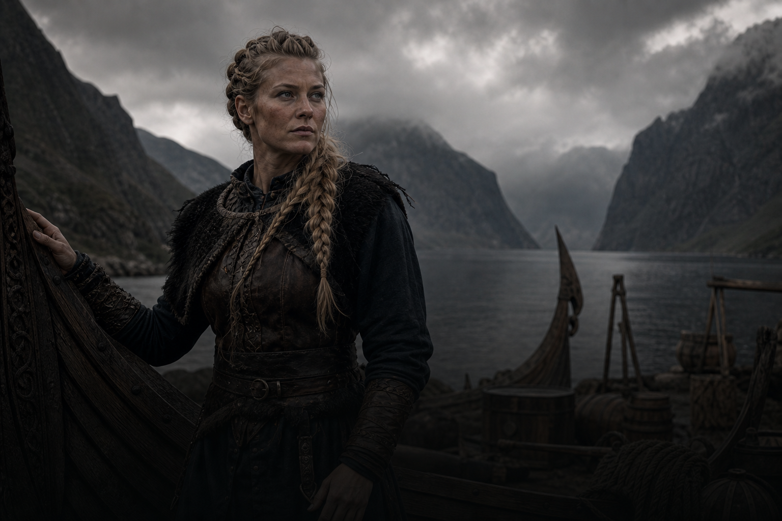 Wikingerfrau am Fjord